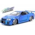 Cochesdemetal.es 2002 Nissan Skyline GT-R (BNR34) "Fast & Furious" Blue 1:24 Jada Toys 97173/253206045