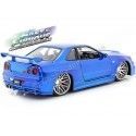 Cochesdemetal.es 2002 Nissan Skyline GT-R (BNR34) "Fast & Furious" Blue 1:24 Jada Toys 97173/253206045
