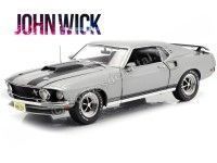 1969 Ford Mustang Boss 429 "John Wick" Grey/Black 1:18 Highway-61 18016