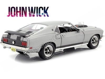 Cochesdemetal.es 1969 Ford Mustang Boss 429 "John Wick" Grey/Black 1:18 Highway-61 18016 2