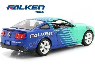 Cochesdemetal.es 2010 Ford Mustang GT "Falken Tires" Azul/Verde 1:18 Greenlight 13552 2