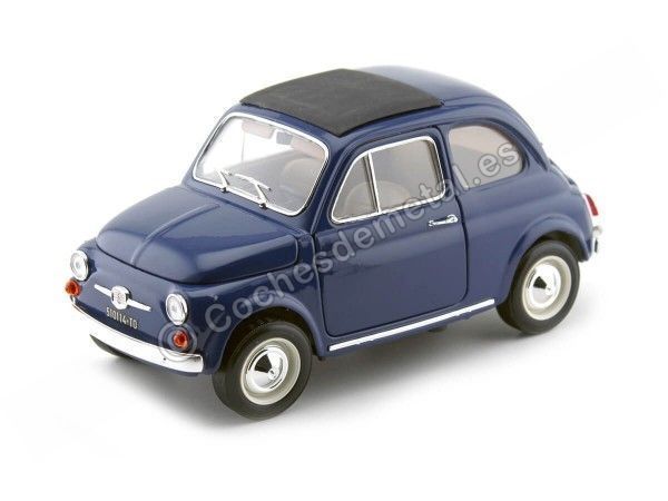 Cochesdemetal.es 1965 Fiat 500 F Azul Marino 1:16 Bburago 12020