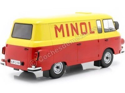 1970 Barkas B 1000 Box Wagon "Minol" Amarillo/Rojo 1:18 MC Group 18210 Cochesdemetal.es 2