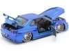 Cochesdemetal.es 2002 Nissan Skyline GT-R (BNR34) "Fast & Furious" Blue 1:24 Jada Toys 97173/253206045
