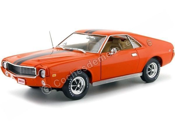 Cochesdemetal.es 1969 AMC AMX Hardtop Orange 1:18 Auto World AMM1170