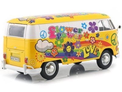 Cochesdemetal.es 1967 Volkswagen Type 2 T1 Delivery Van "Flower Power" 1:24 Motor Max 79575 2