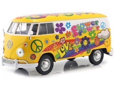 Cochesdemetal.es 1967 Volkswagen Type 2 T1 Delivery Van "Flower Power" 1:24 Motor Max 79575