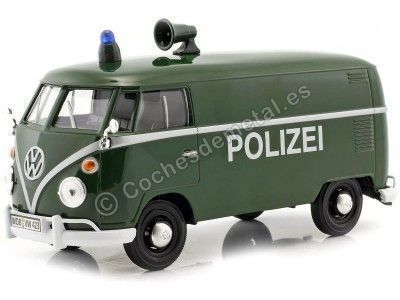 Cochesdemetal.es 1967 Volkswagen Type 2 T1 Van de livraison "Police" 1:24 Motor Max 79574