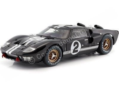 Cochesdemetal.es 1966 Ford GT40 Mark II Nº2 McLaren/Amon Ganador 24h LeMans Negro 1:18 Shelby Collectibles 408