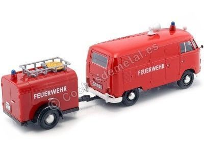 CARSDEMETAL.ES 1967 Volkswagen Type 2 T1 Van de livraison "Firefighters avec pompe à eau" 1:24 MOTEUR MAX 79671 2