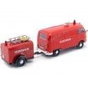 CARSDEMETAL.ES 1967 Volkswagen Type 2 T1 Van de livraison "Firefighters avec pompe à eau" 1:24 MOTEUR MAX 79671