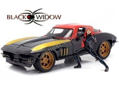 1966 Chevrolet Corvette + Figura Black Widow 1:24 Jada Toys 31749/253225014 Cochesdemetal.es
