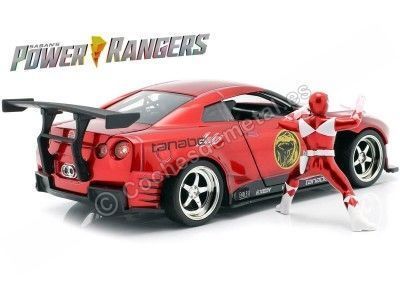 Cochesdemetal.es 2009 Nissan GTR R-35 + Figura Power Ranger Rojo 1:24 Jada Toys 31908 253255025 2