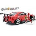 Cochesdemetal.es 2009 Nissan GTR R-35 + Figura Power Ranger Rojo 1:24 Jada Toys 31908