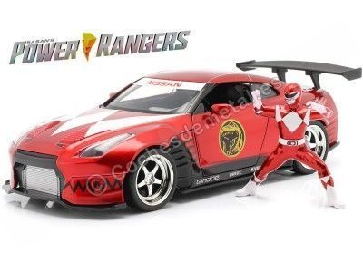 Cochesdemetal.es 2009 Nissan GTR R-35 + Figura Power Ranger Rojo 1:24 Jada Toys 31908 253255025