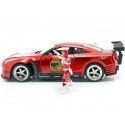 Cochesdemetal.es 2009 Nissan GTR R-35 + Figura Power Ranger Rojo 1:24 Jada Toys 31908