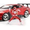 Cochesdemetal.es 2009 Nissan GTR R-35 + Figura Power Ranger Rojo 1:24 Jada Toys 31908