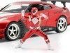 Cochesdemetal.es 2009 Nissan GTR R-35 + Figura Power Ranger Rojo 1:24 Jada Toys 31908