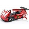 Cochesdemetal.es 2009 Nissan GTR R-35 + Figura Power Ranger Rojo 1:24 Jada Toys 31908