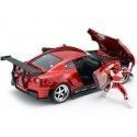 Cochesdemetal.es 2009 Nissan GTR R-35 + Figura Power Ranger Rojo 1:24 Jada Toys 31908