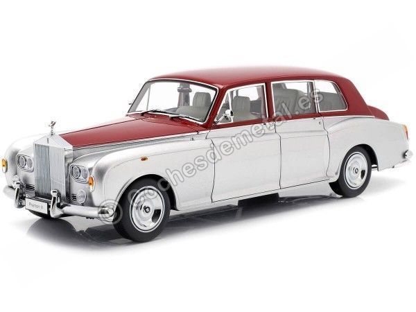 Cochesdemetal.es 1968 Rolls-Royce Phantom VI Light Silver-Red 1:18 Kyosho 08905Sr