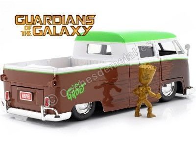 Cochesdemetal.es 1963 Volkswagen Bus Pickup + Groot de "Guardianes de la Galaxia" 1:24 Jada Toys 31202/253225013 2