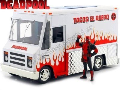 Cochesdemetal.es 2016 Foodtruck "Taco Truck" + Figura Deadpool Blanco 1:24 Jada Toys 99730 253225000