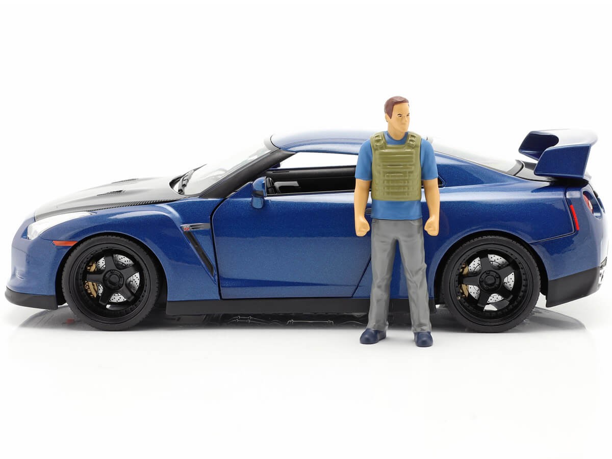 Nissan Skyline GT-R -R34- Fast & Furious (1999) con luces (NEON AZUL)  Greenlight 1/18