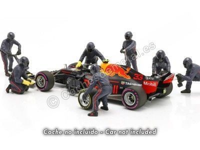 Carsdemetal.es Conjunto 7 caixas mecânica Fórmula 1 Red Bull 1:18 American Diorama 76552 2