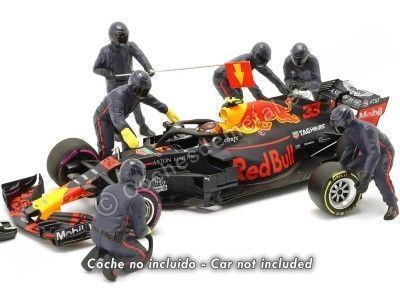 Set 7 Mecánicos de Boxes Fórmula 1 Equipo Red Bull 1:18 American Diorama 76552 Cochesdemetal.es