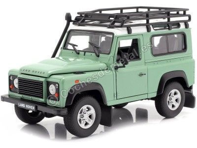 Cochesdemetal.es 2010 Land Rover Defender 90 TDI Verde con Snorkel 1:24 Welly 22498