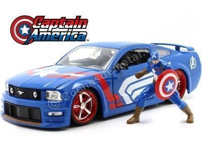 Cochesdemetal.es 2006 Ford Mustang GT + Figura Capitan America 1:24 Jada Toys 31187/253225007