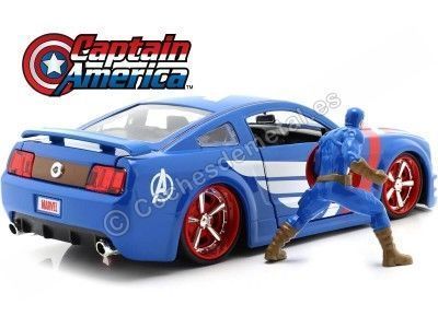 Cochesdemetal.es 2006 Ford Mustang GT + Figura Capitan America 1:24 Jada Toys 31187/253225007 2