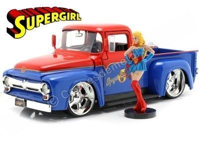 Cochesdemetal.es 1956 Ford F-100 Truck Pickup Custom + Figura Supergirl 1:24 Jada Toys 30454/253255008