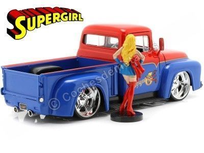 Cochesdemetal.es 1956 Ford F-100 Truck Pickup Custom + Figura Supergirl 1:24 Jada Toys 30454/253255008 2