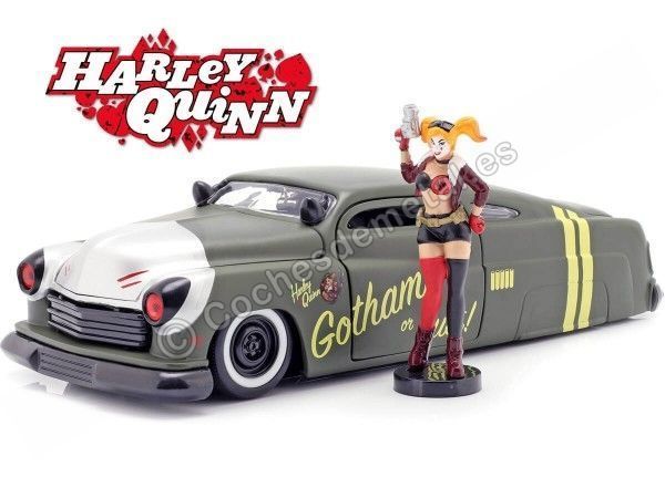 Cochesdemetal.es 1951 Mercury Coupe + Figura Harley Quinn 1:24 Jada Toys 30456 253255005