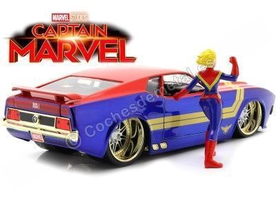 Cochesdemetal.es 1973 Ford Mustang Mach 1 + Figura Captain Marvel 1:24 Jada Toys 31193/253225009 2