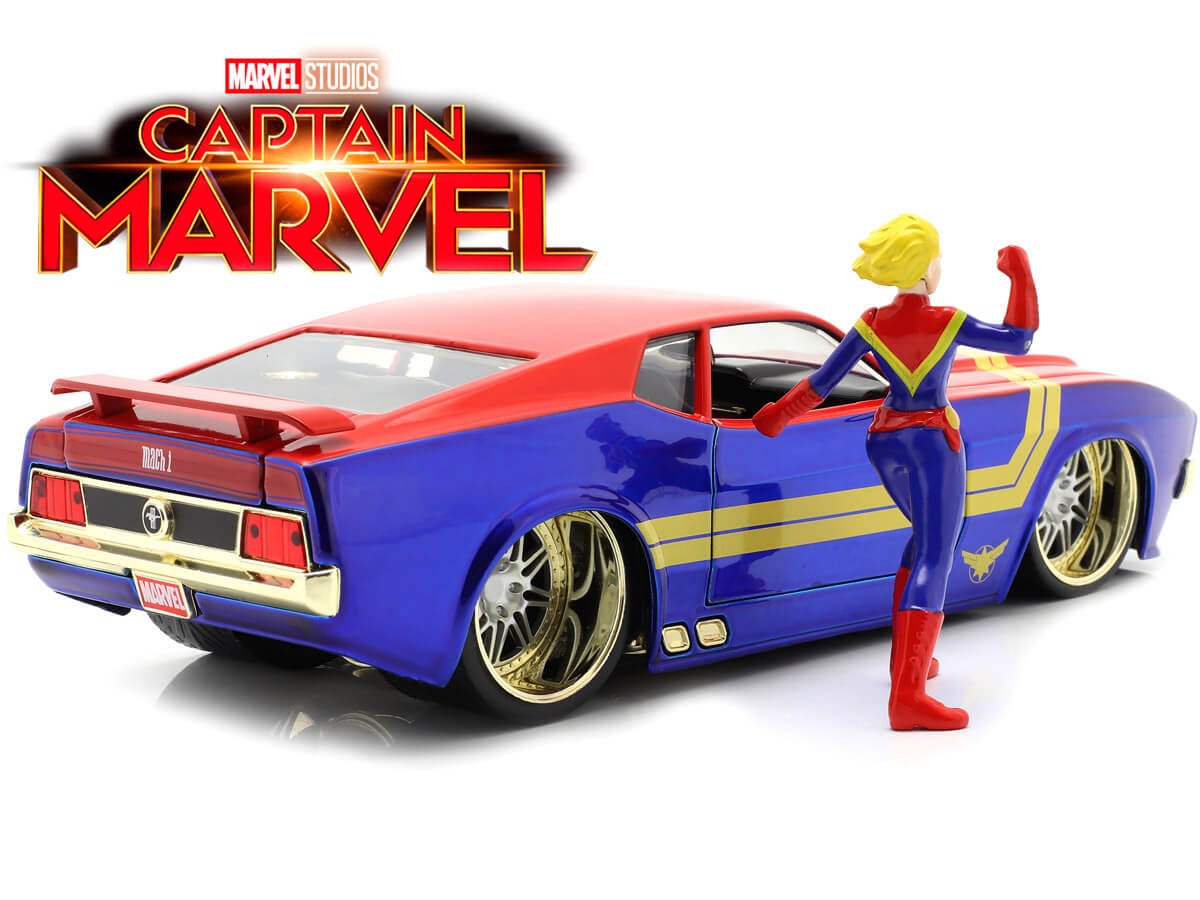 Ford Mustang Mach 1 + Figura Captain Marvel 1: Jada Toys