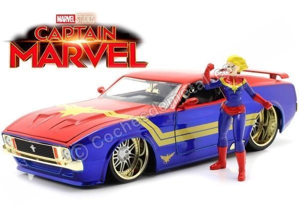 Cochesdemetal.es 1973 Ford Mustang Mach 1 + Figura Captain Marvel 1:24 Jada Toys 31193/253225009