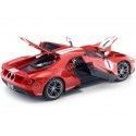 Cochesdemetal.es 2018 Ford GT Rojo con Raya Blanca 1:18 Maisto 31384