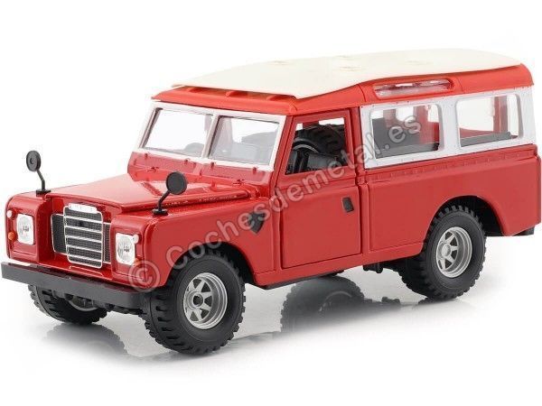 Cochesdemetal.es 1980 Land Rover Series II Rojo/Blanco 1:24 Bburago 22063