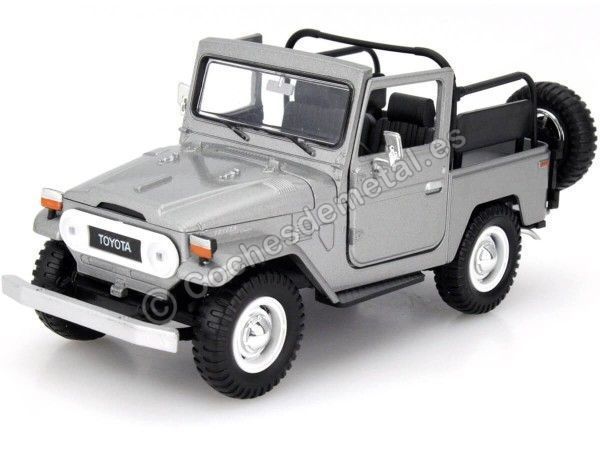 Cochesdemetal.es 1974 Toyota FJ40 Convertible Gris 1:24 Motor MAX 79330