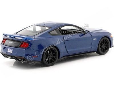 Cochesdemetal.es 2018 Ford Mustang GT 5.0 Cupe Azul Metalizado 1:24 Motor MAX 79352 2