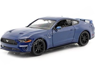 Cochesdemetal.es 2018 Ford Mustang GT 5.0 Cupe Azul Metalizado 1:24 Motor MAX 79352
