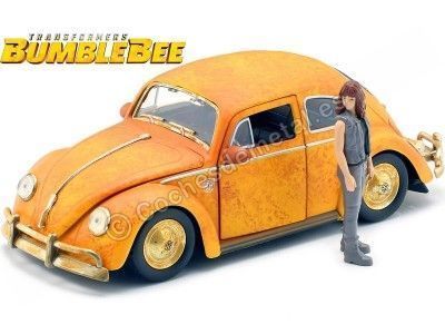 1967 Volkswagen Beetle + Figura Charlie Bumblebee (Transformers) 1:24 Jada Toys 30114 Cochesdemetal.es