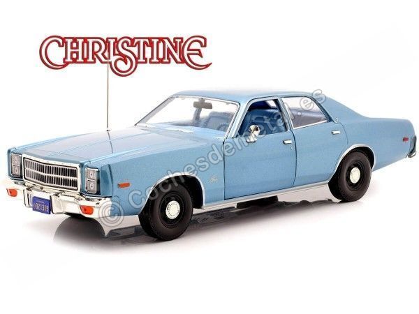 Cochesdemetal.es 1977 Plymouth Fury "Christine" Light Blue 1:18 Greenlight 19082