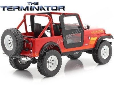 Cochesdemetal.es 1983 Jeep Renegade CJ-7 "Terminator + Sarah Connor" Rojo 1:18 Greenlight 19060 2