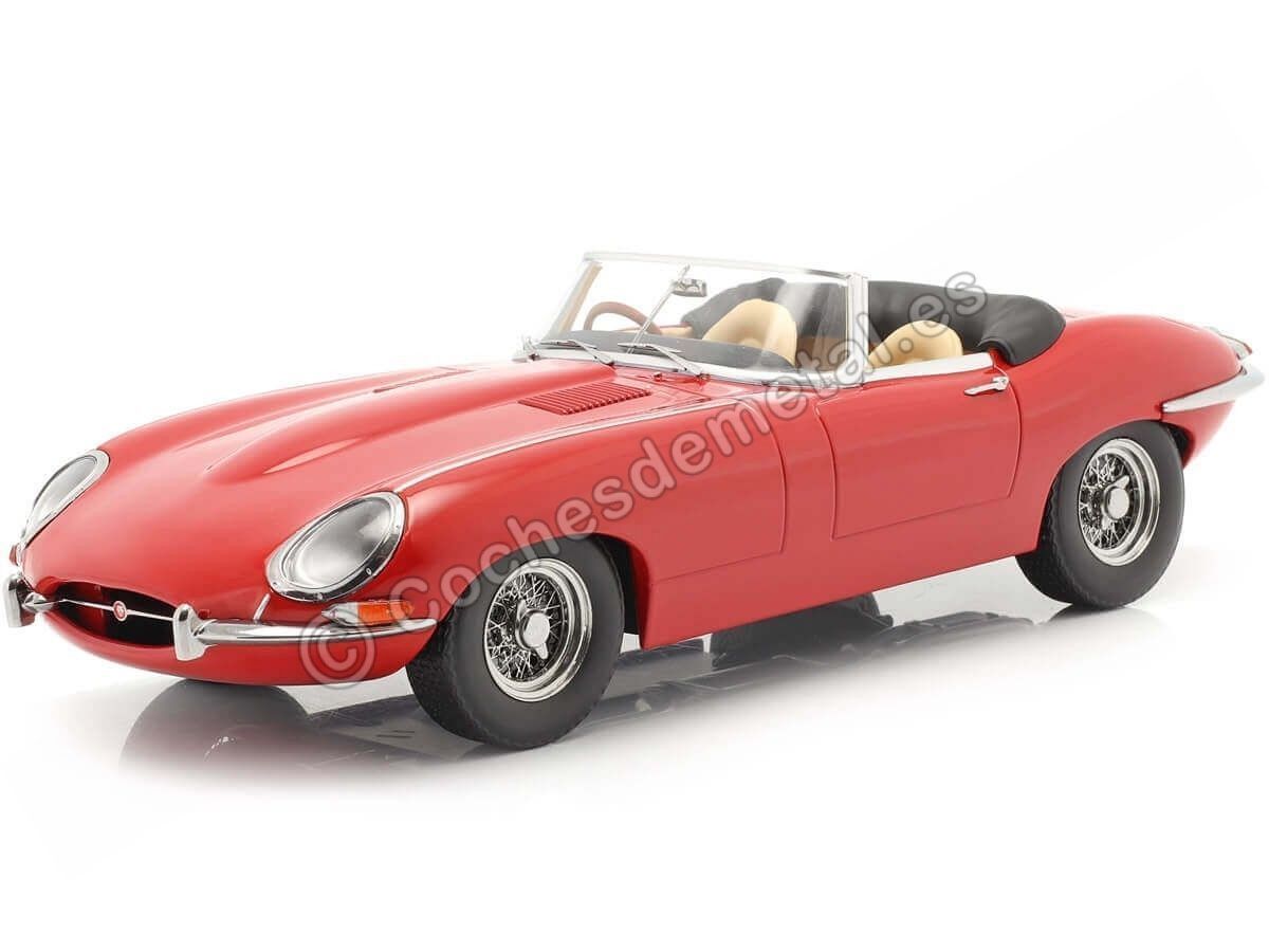 1961 Jaguar E-Type Cabriolet Open Top Series 1 RHD Rojo 1:18 KK-Sca