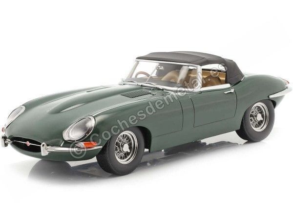 Cochesdemetal.es 1961 Jaguar E-Type Cabriolet Closed Top Series 1 RHD Verde Ingles 1:18 KK-Scale 180483