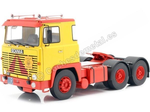 Cochesdemetal.es 1976 Camion Scania LBT 141 Tres Ejes Amarillo/Rojo 1:18 Road Kings 180015